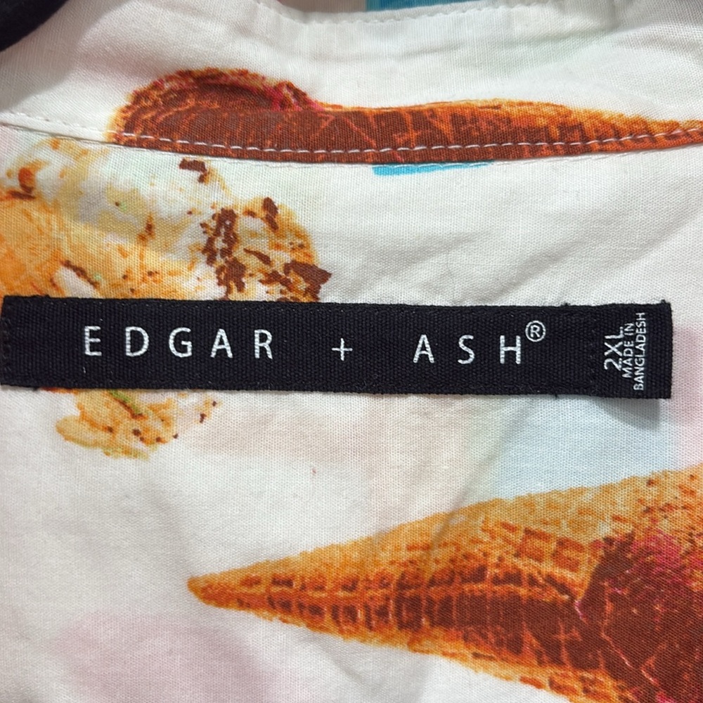 NWT Men’s Edgar & Ash button down short sleeve ice cream shirt 2X - Picture 3 of 6
